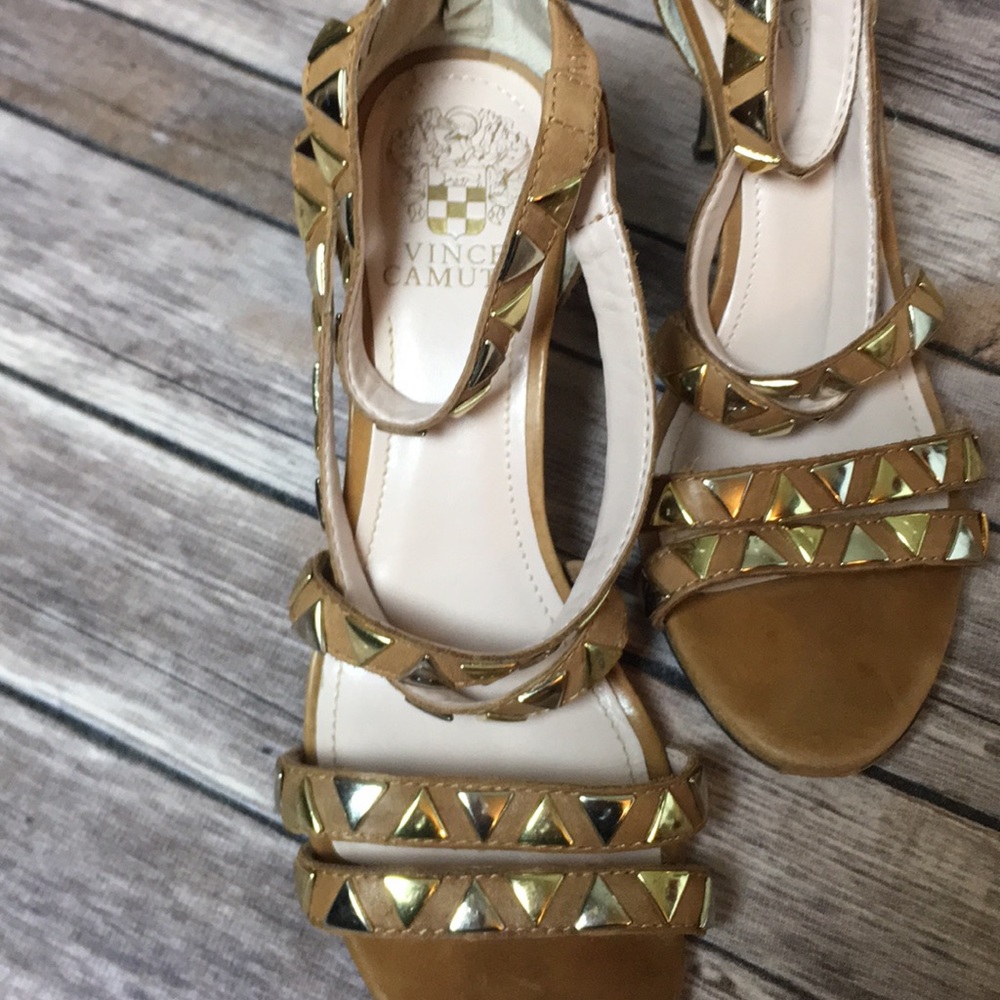 Vince Camuto Leather Studded Heels Womens Size 8.5